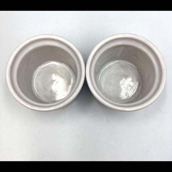 Vintage 2005 LE CREUSET Stoneware Ramekins 4 oz (150ml) White Set Of 2 - Picture 5 of 7